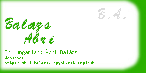 balazs abri business card